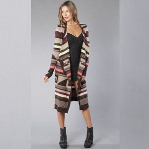 Free People Long Open Front Wool Blend Cardigan M